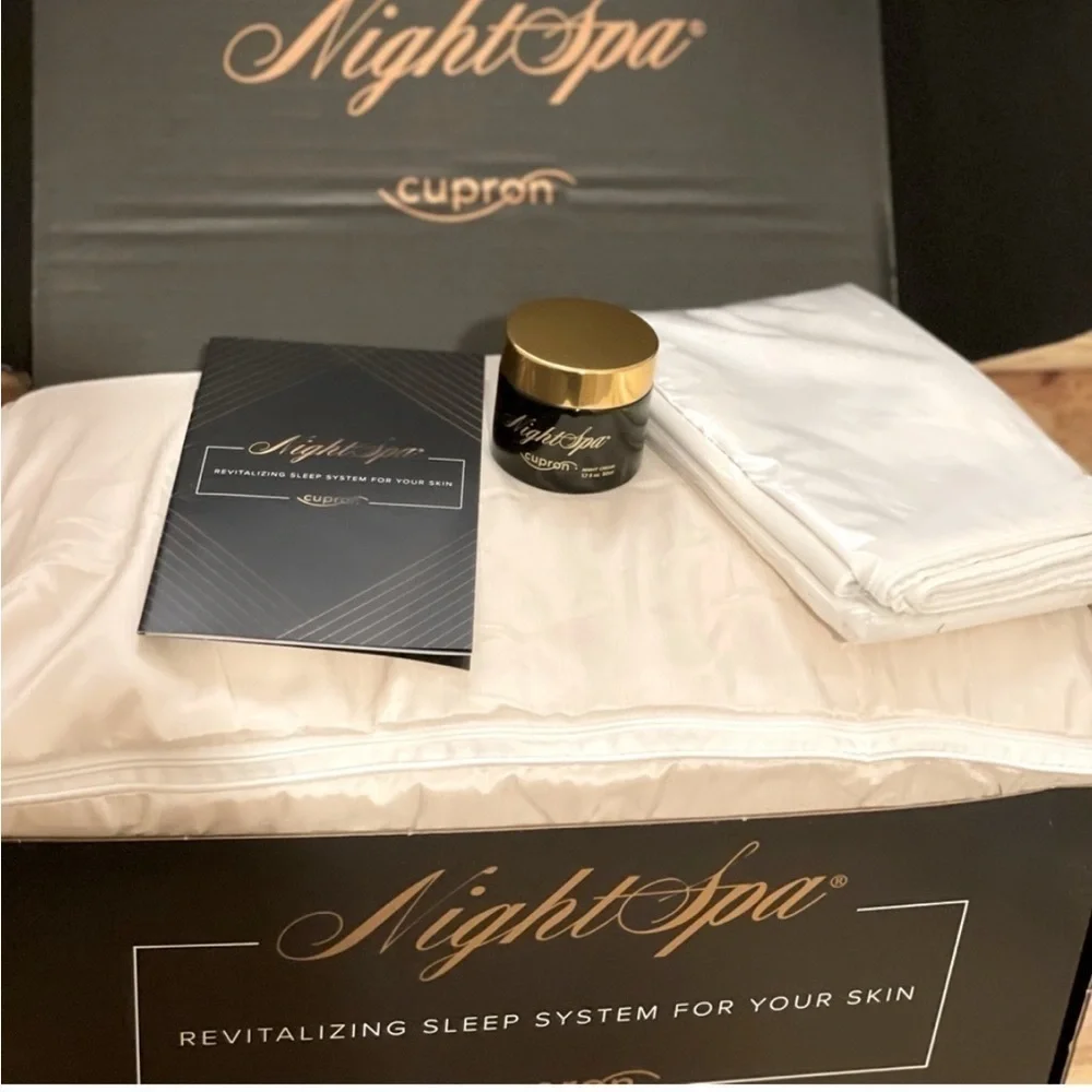 New Cupron Night Spa Night Cream,Skin Defense Pillowcase Memory Foam Bed Pillow
